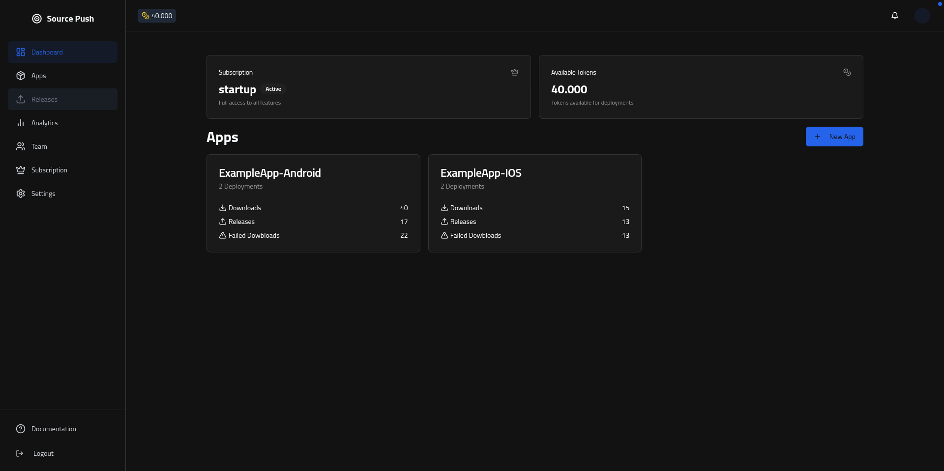 Source Push Dashboard Preview